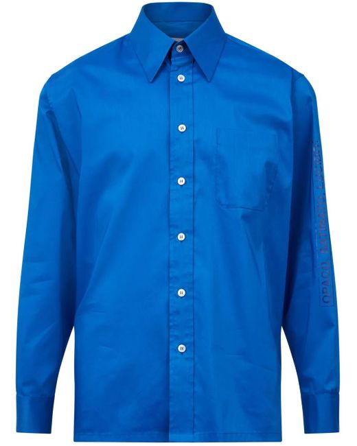 MM6 by Maison Margiela Blue Pointed-Collar Button-Up Shirt for men