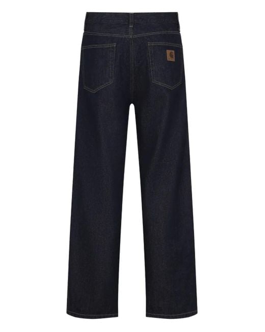 Carhartt Blue Logo-Patch Denim Jeans for men