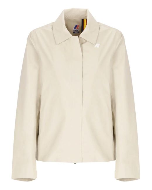 K-Way Natural Logo-Plaque Collar Jacket