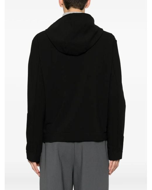Emporio Armani Black Hooded Zipped Jacket for men
