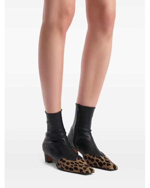 Khaite Black Nevada Stiefel Mit Hyänen-Print 40Mm