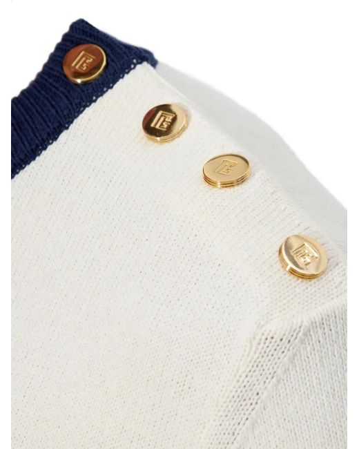 Balmain Blue Striped Sweater for men