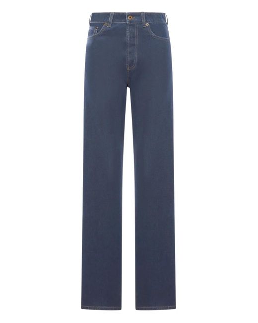 Jean À Logo Brodé Miu Miu en coloris Blue