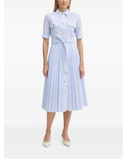 Fracomina Blue Gestreiftes Midikleid