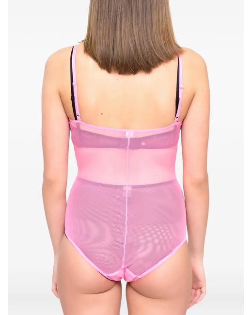 Laura Urbinati Pink Body À Empiècement En Résille