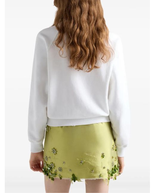 Prada White Sweatshirt Mit Rundem Ausschnitt