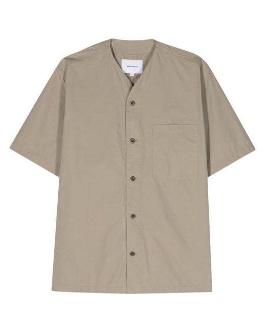 Norse Projects Natural Erwin V-neck Cotton Shirt for men