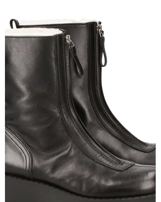 Premiata Black Zip Platform Boots