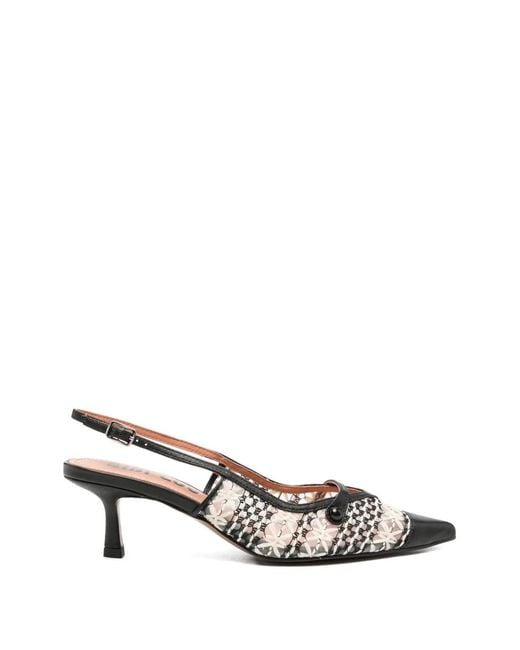 Bibi Lou White Xaia Floral Pumps
