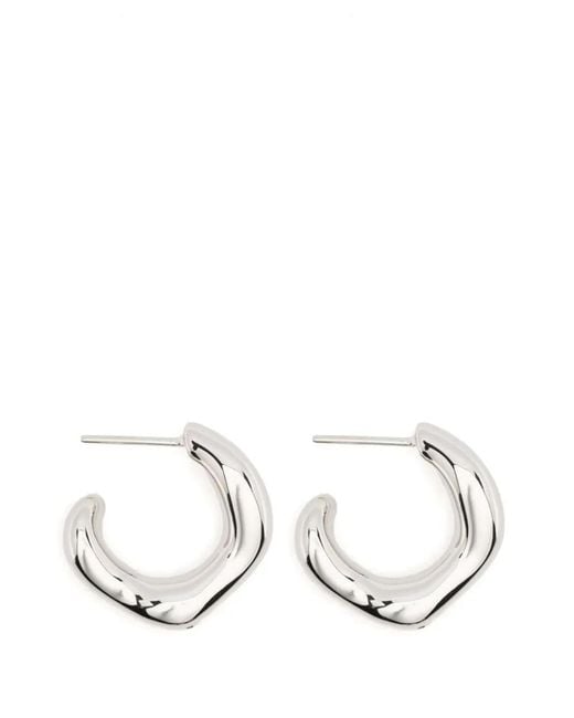 Maria Black White Large Anil Hoop Earrings