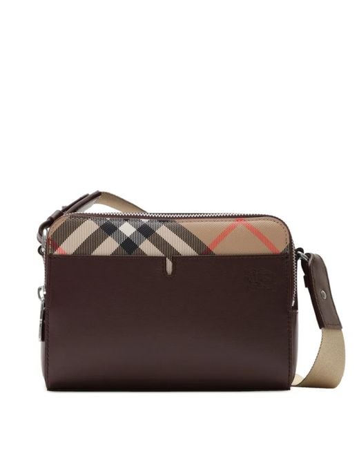 Burberry Brown Pop Check Crossbody Bag for men