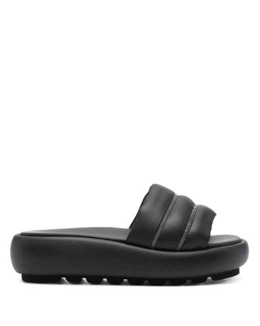 Peserico Black Punto Lace Slides
