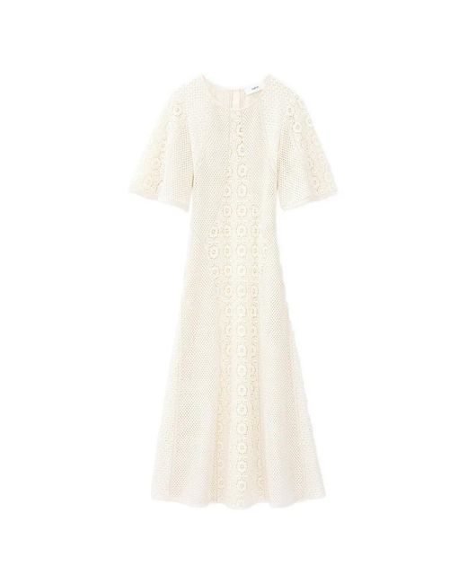 Vestido Midi De Encaje Ba&sh de color White
