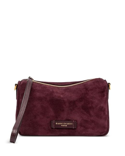 Gianni Chiarini Purple Nora Suede Clutch Bag