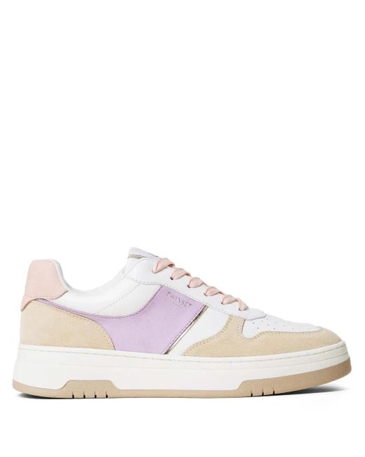 Twinset White Sneakers in Colour-Block-Optik