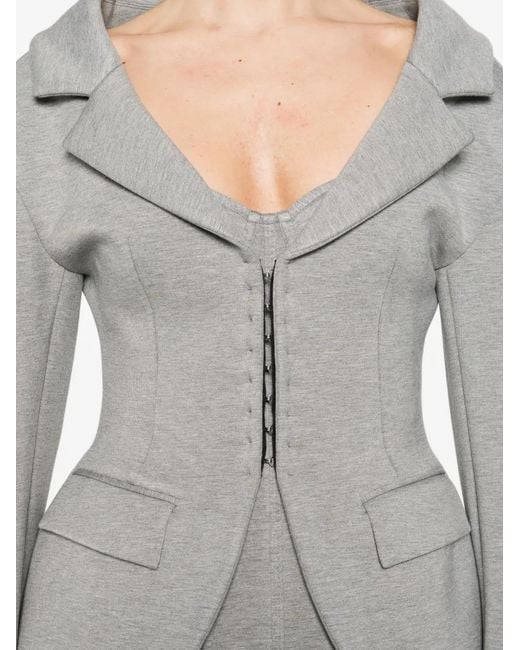 GIUSEPPE DI MORABITO Gray Notched-Lapel Blazer
