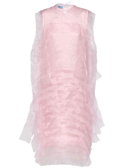 Prada Pink Kleid Aus Technischem Voile