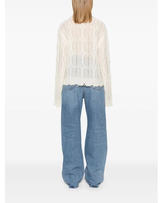 Séfr Natural Open Knit Mohair Sweater