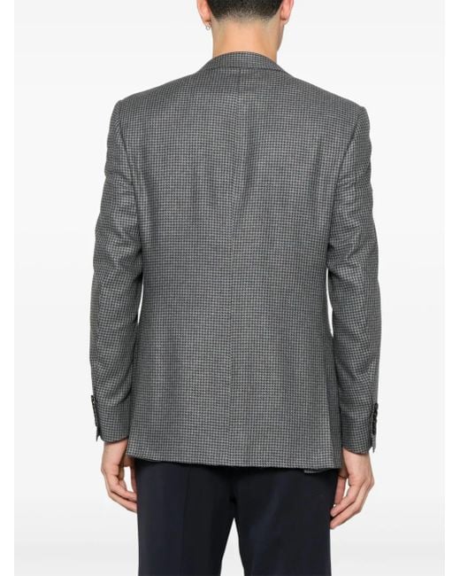 Canali Gray Houndstooth-Pattern Blazer for men