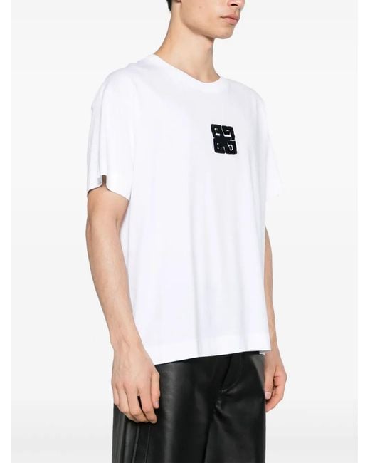 Givenchy White 4G Stars Cotton T-Shirt for men