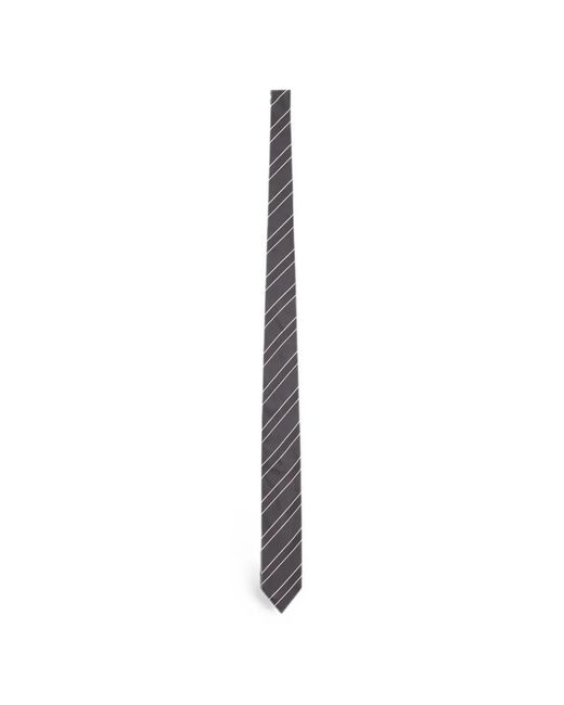 Lardini White Striped Silk Tie for men