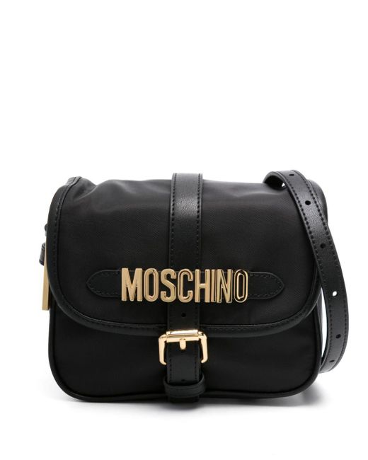 Moschino Black Logo-plaque Crossbody Bag