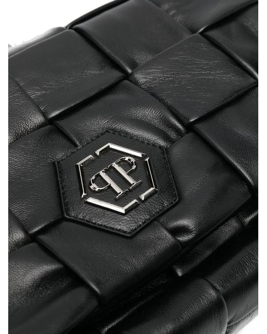 Philipp Plein Black Hexagon Medium Shoulder Bag
