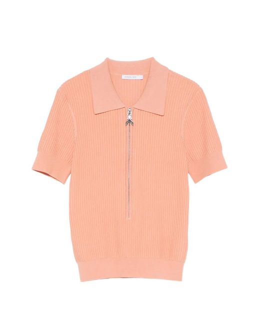 Patrizia Pepe Pink Zip-Fastening Polo Top