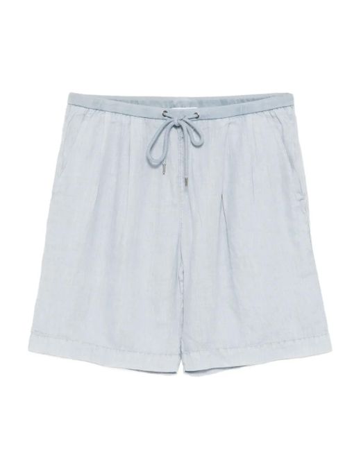 James Perse Blue Pleated Bermuda Shorts