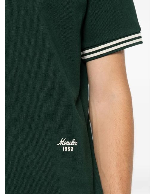 Moncler Green Polo À Logo Brodé for men