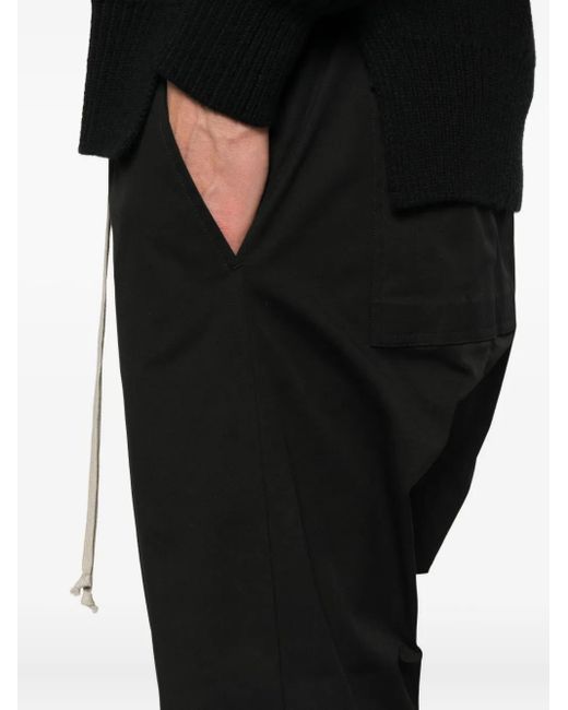 Rick Owens Black Drawstring Trousers for men