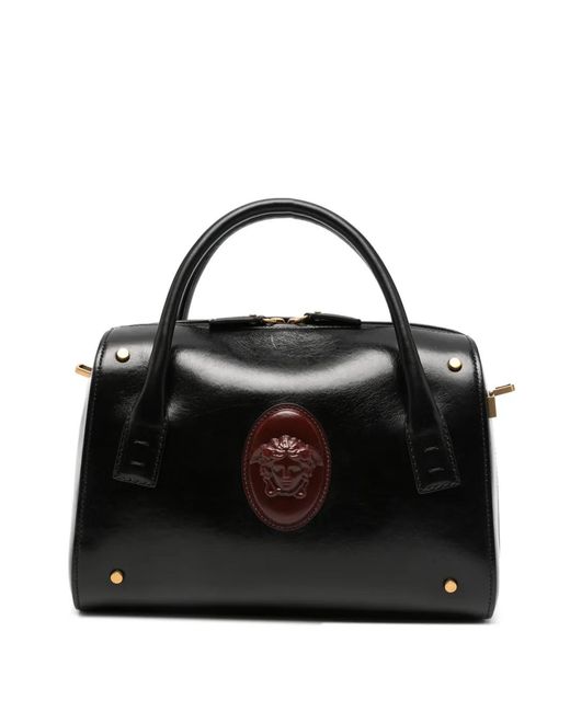 Versace Black Medium Boston Medusa Tote Bag