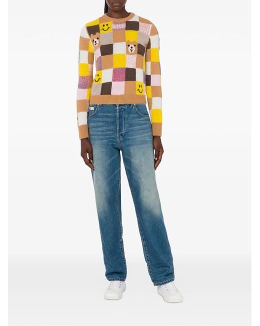 Moschino Yellow Patchwork Sweater