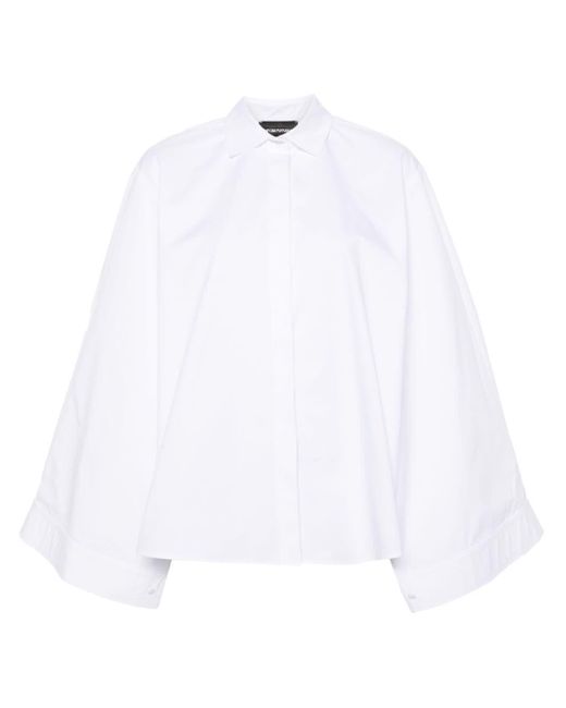 Camisa con cuello de pico Emporio Armani de color White