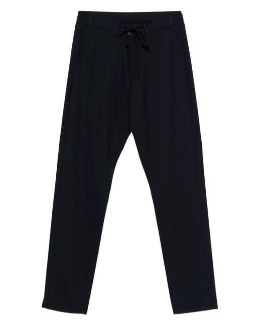 Canali Blue Drawstring-Fastening Trousers for men