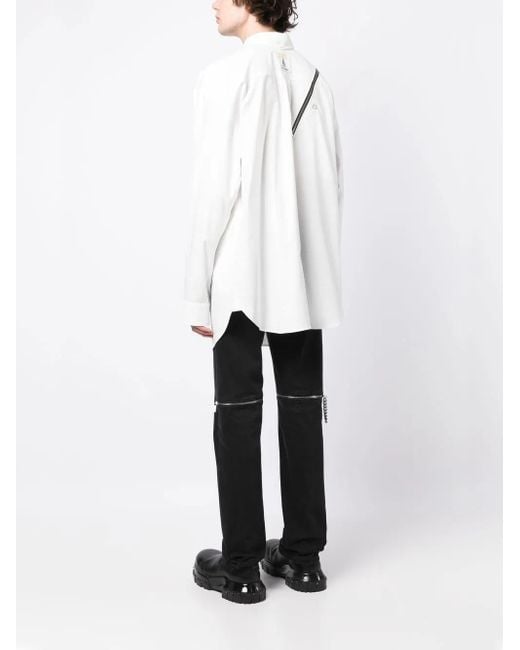 TAKAHIROMIYASHITA The Soloist White Zip-Detail Long-Sleeved Shirt for men