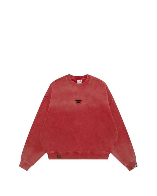 Aape By A Bathing Ape Red Crew-Neck Sweatshirt for men