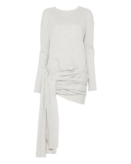 GIMAGUAS White Ashley Tie-Front Draped Mini Dress