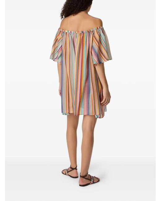 Missoni White Off-Shoulder Zigzag-Pattern Cover-Up