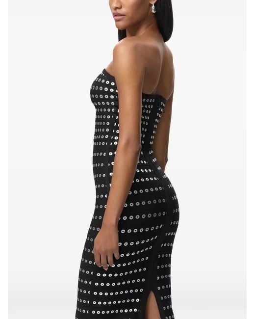 Hervé Léger Black Robe Courte Brodée De Sequins