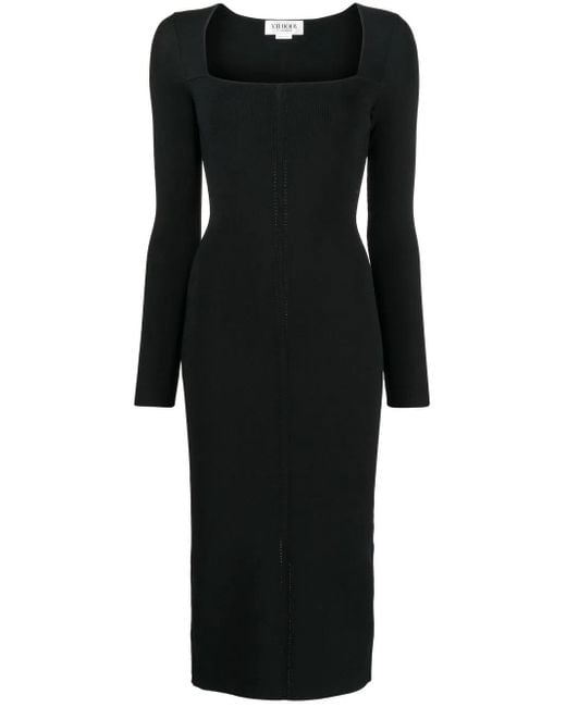 Victoria Beckham Black Fitted Square-Neck Dress