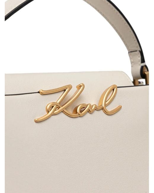 Karl Lagerfeld Metallic Logo Top-Handle Tote Bag