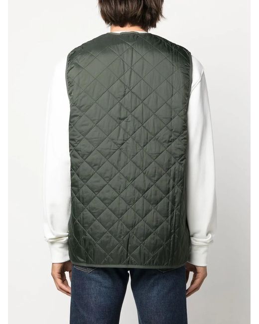 Barbour Green Zip-Up Quilted Gilet for men