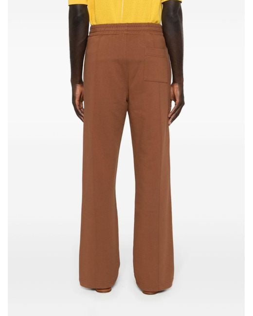 Casablancabrand Brown Logo-patch Organic Cotton Track Pants for men
