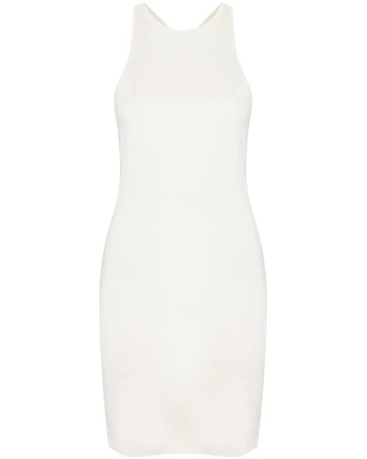 Saint Laurent White Crisscross-Straps Bodycon Minidress