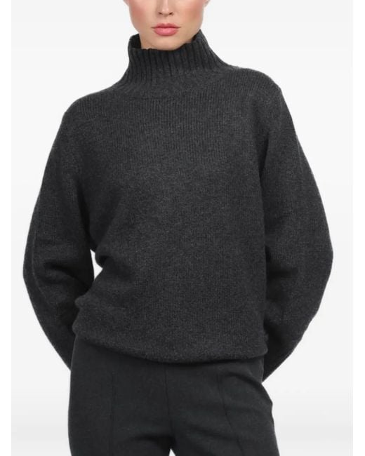Allude リブトリム セーター Gray