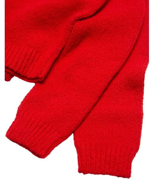 Acne Heart-Embroidered Raglan-Sleeve Sweater