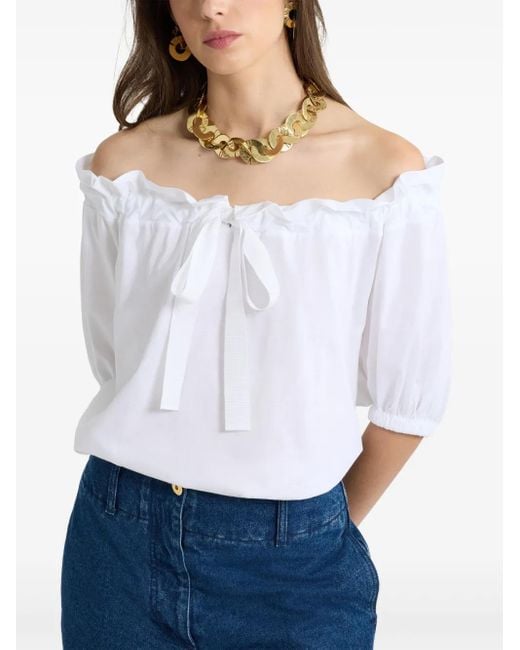 Patou White T-Shirt aus Bio-Baumwolle mit Kordelzug