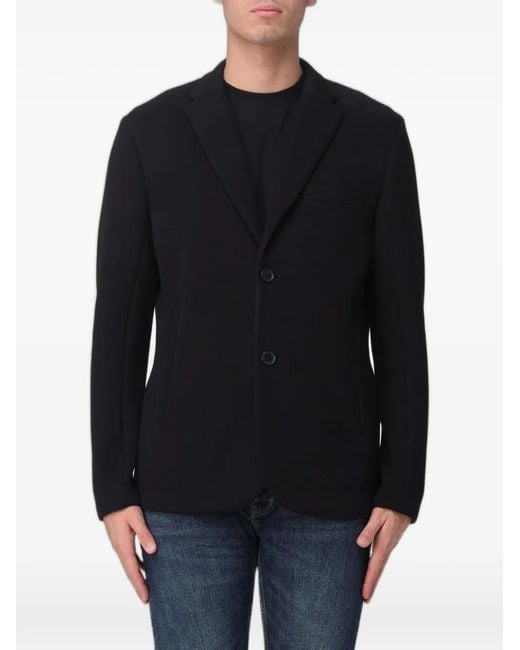 Emporio Armani Blue Single-Breasted Blazer for men