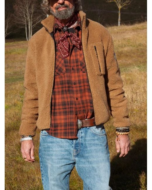 HTC Brown Zip-Up Teddy Jacket for men
